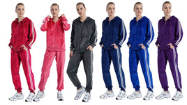 Women's Velvet Hooded Sweatshirt and Sweatpants Set- Style #LJS201- $16.50/ Unit - PLEASE SEE DESCRIPTION