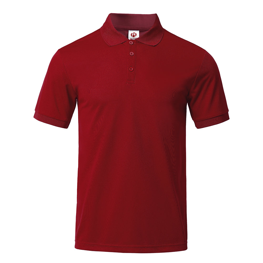 Men's Quick Dry Polo Shirt with Button Placket ribbed Hem