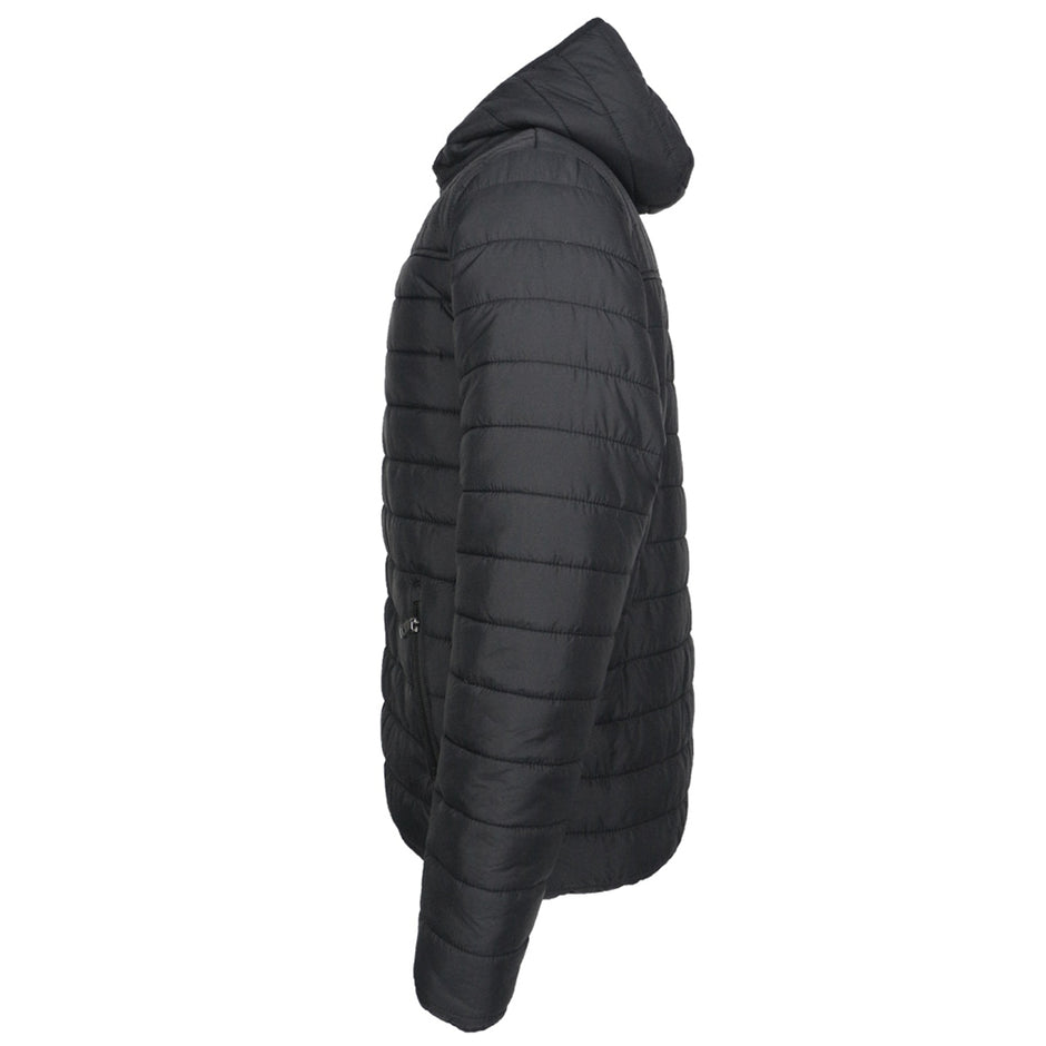 Men's Full Zip Solid Packable Hooded Puffer Jacket - Style