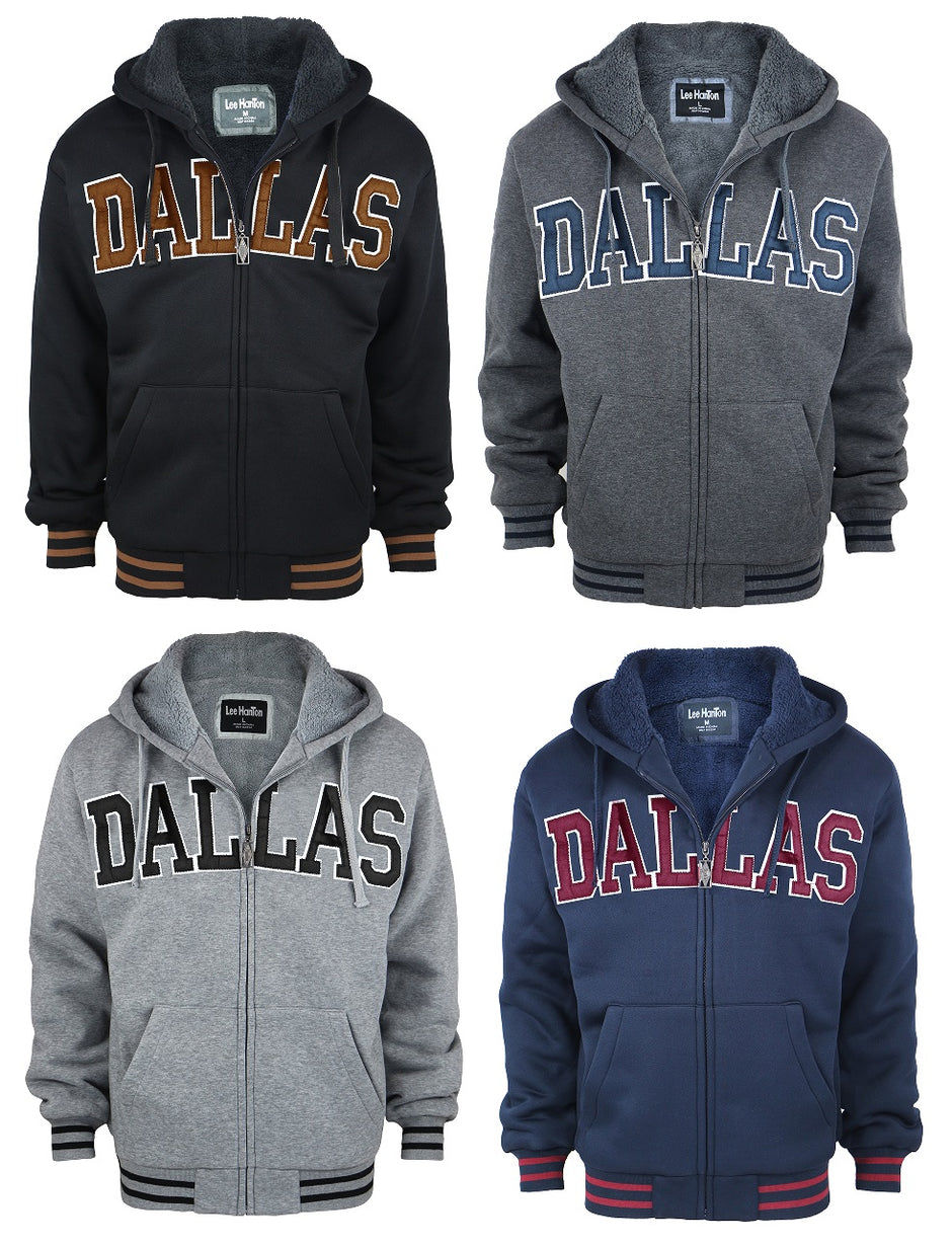 Men s Sherpa Lined Zip Up Hoodie DALLAS Style MFJ122 12.90 Unit