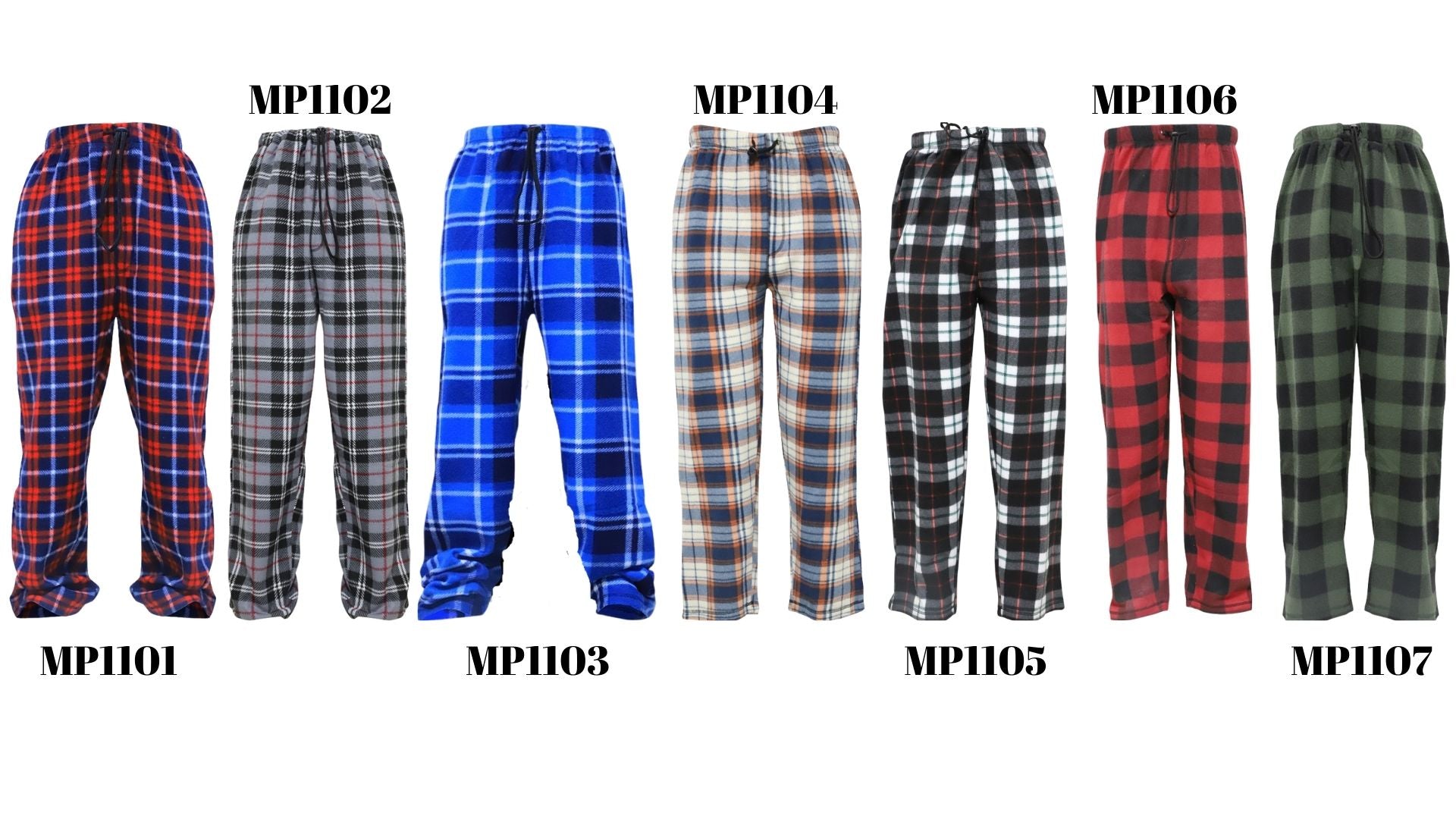 Men's Plaid Fleece Pajama Pants-Open Stock Available- Style #MP1101-MP