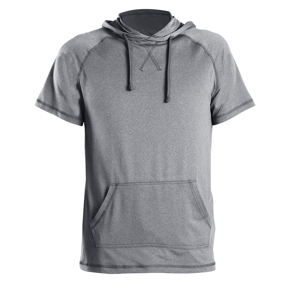 ★ PRENDA★ STRIPE HOODIE SHORT SLEEVE GRAY PRTVSUHD10WC4 Hoodie Short Sleeve